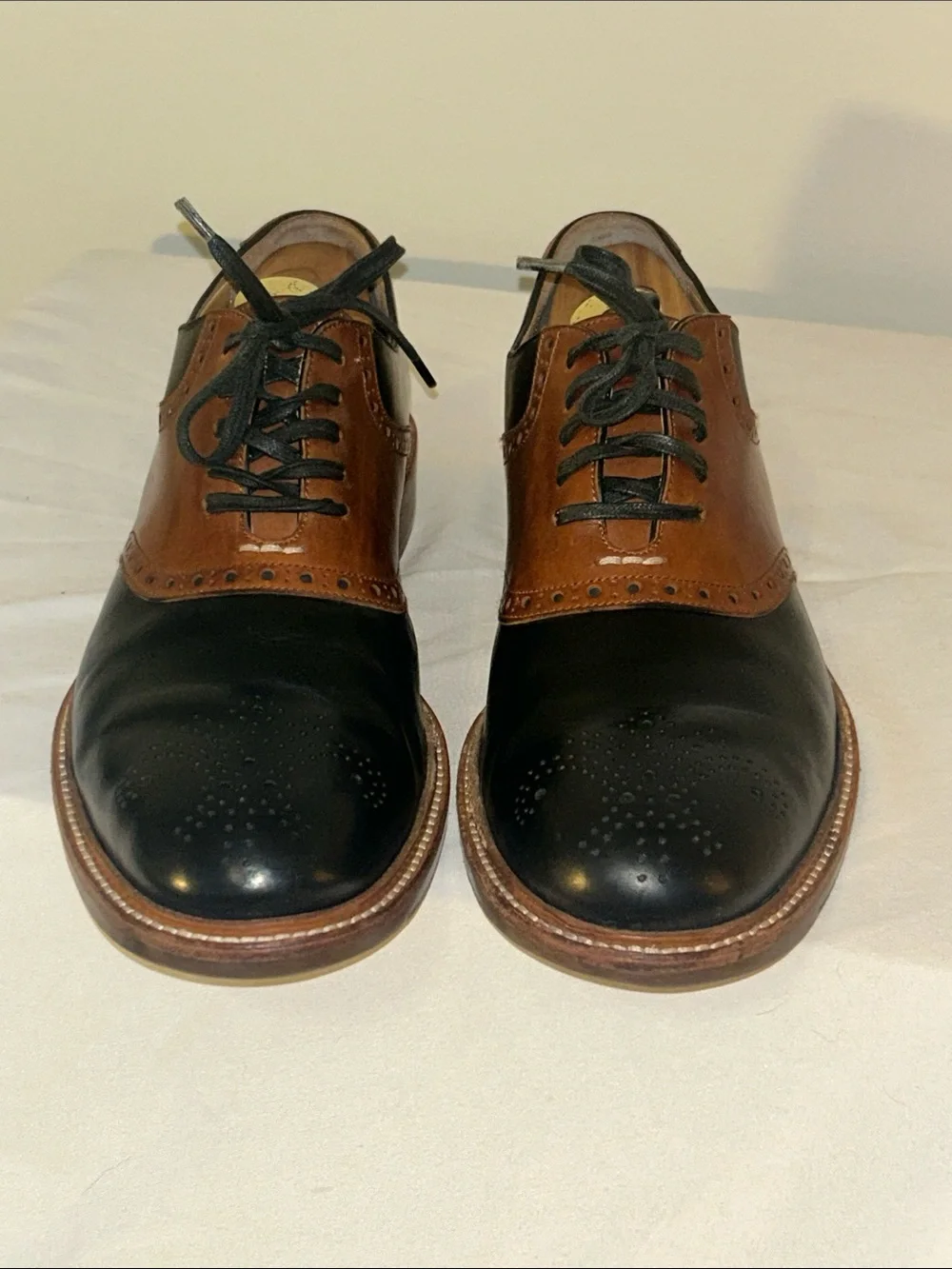 Cole Haan Black & Brown Leather Brogue Oxford Shoes